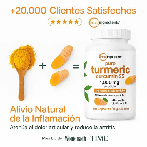 👨🏻‍⚕️Cúrcuma Antiinflamatoria (60 Capsulas) Protege tus articulaciones de forma natural