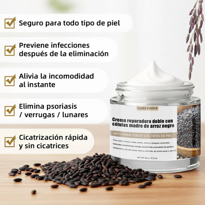 Certificación oficial 💎 𝐂𝐔𝐑𝐄𝐕𝐈𝐕𝐎® Crema reparadora dual con células madre de arroz negro